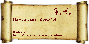Heckenast Arnold névjegykártya