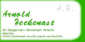 arnold heckenast business card